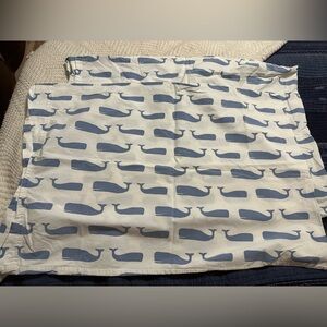 Whale Print Garnet Hill 100% Cotton in Blue and White